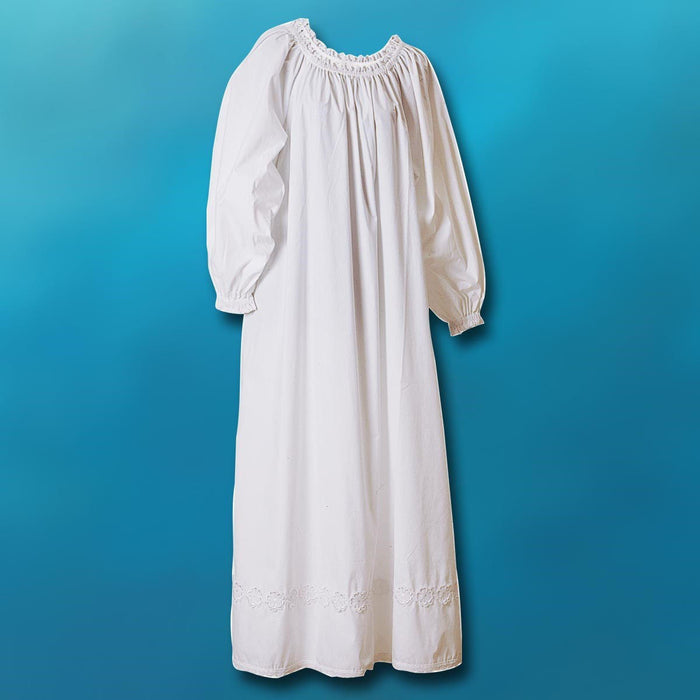 Lace Trimmed Poly-Cotton Chemise