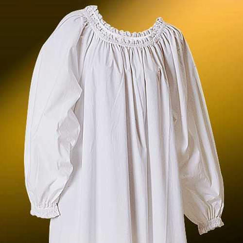 Lace Trimmed Poly-Cotton Chemise