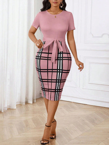 Lady Black Shirt Collar Printed Women's Dress Zipper Design Slim Fit Women's Dress,Bodycon Dress