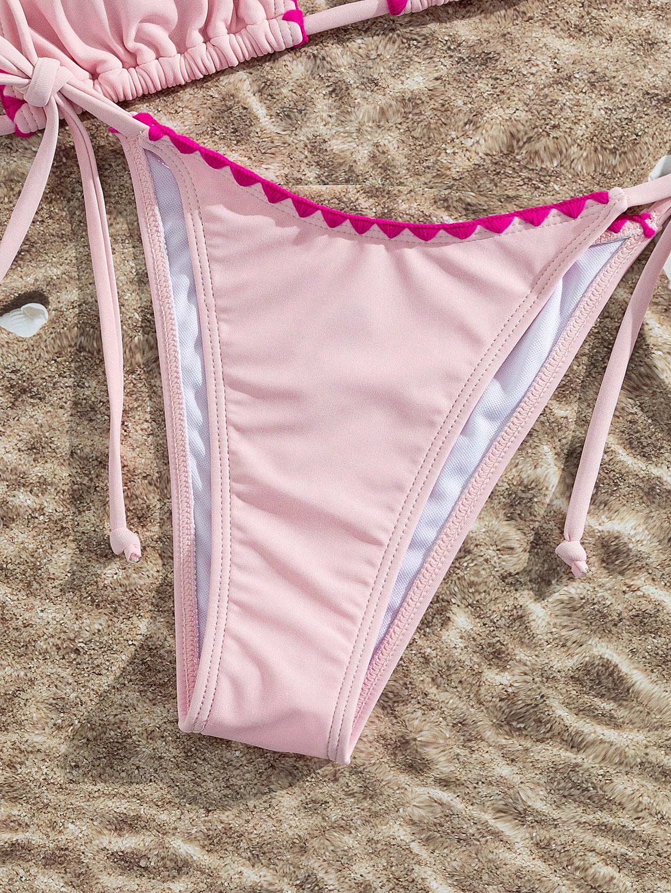 Lady's Solid Color Bartack Halter & Tie-Side 2Pcs Swimwear: Sexy, High End, Simple, Gal, Casual – Beach Vacations And Travel Parties Summer, Resort Wear