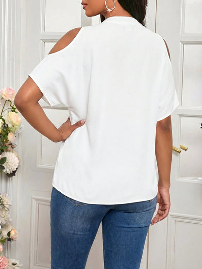 Lady Women's Vintage Leopard Print Casual Vacation Shirt, V-Neck Notched Collar And Shoulder Cut-Out Design Work Women Shirts Short Sleeve Tops Summer