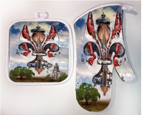 Pot Holder & Oven Mitt Set