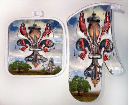 Pot Holder & Oven Mitt Set