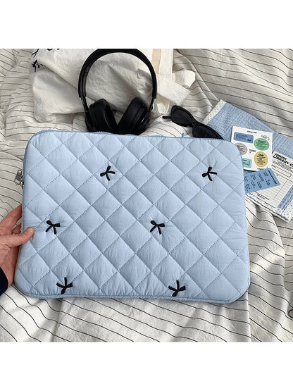 Laptop Sleeve 11,13-14, 15-16 Inch Laptop Case, Soft Protective Bag With Embroidered Bows, Compatible With 11-16 Inch Chromebook PC Notebook, Teacher