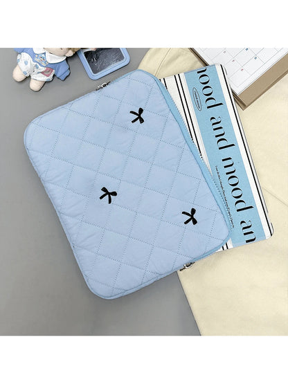 Laptop Sleeve 11,13-14, 15-16 Inch Laptop Case, Soft Protective Bag With Embroidered Bows, Compatible With 11-16 Inch Chromebook PC Notebook, Teacher