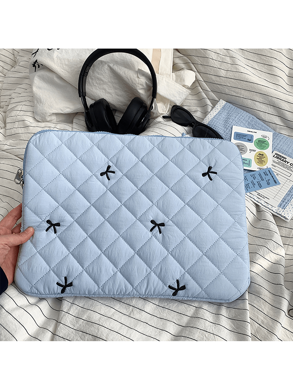 Laptop Sleeve 11,13-14, 15-16 Inch Laptop Case, Soft Protective Bag With Embroidered Bows, Compatible With 11-16 Inch Chromebook PC Notebook, Teacher