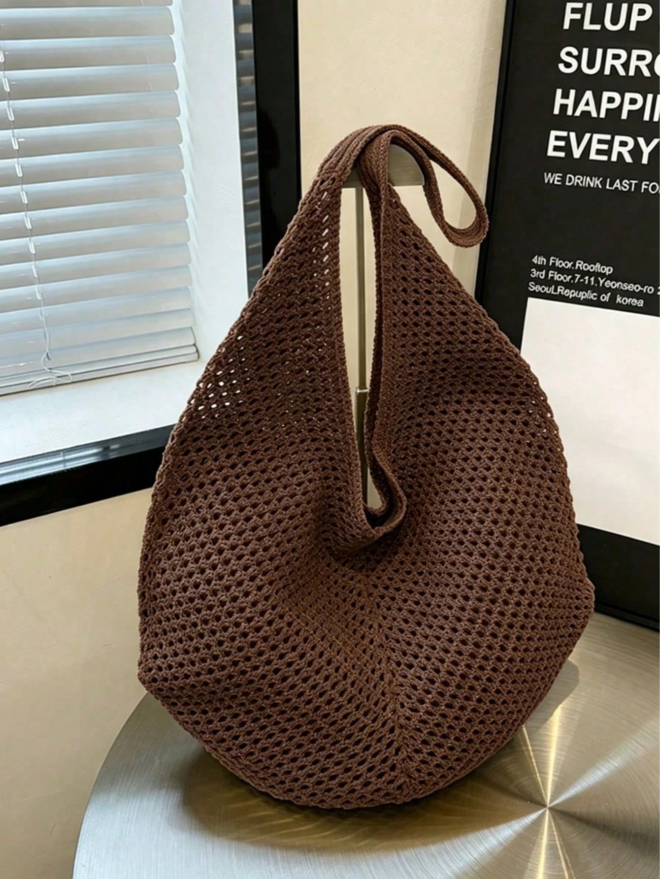 Large Capacity Crochet Shoulder Tote Bag, Lightweight Multifunctional Knitted Handbag, Suitable For Travel, Beach, Vacation And Daily Use, Boho Chic