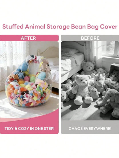 Large Capacity Sofa Storage Bag DIY Doll Storage Bag, Space-Saving Multi-Functional Storage Bag With Transparent Visible Plastic Storage Compartments