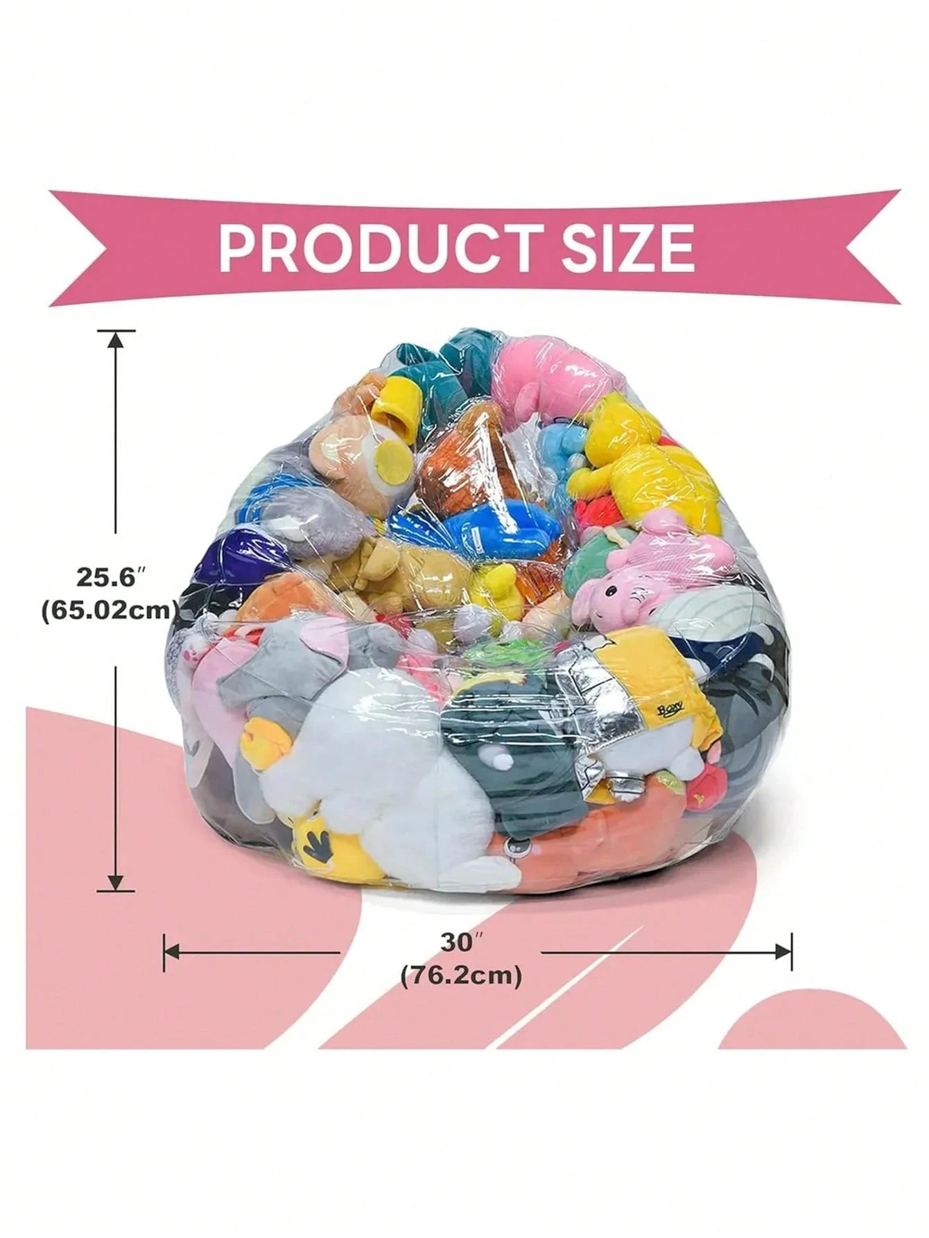 Large Capacity Sofa Storage Bag DIY Doll Storage Bag, Space-Saving Multi-Functional Storage Bag With Transparent Visible Plastic Storage Compartments