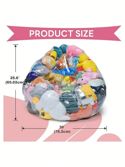 Large Capacity Sofa Storage Bag DIY Doll Storage Bag, Space-Saving Multi-Functional Storage Bag With Transparent Visible Plastic Storage Compartments