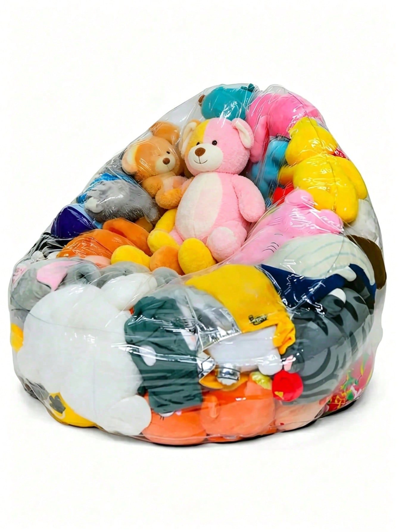 Large Capacity Sofa Storage Bag DIY Doll Storage Bag, Space-Saving Multi-Functional Storage Bag With Transparent Visible Plastic Storage Compartments