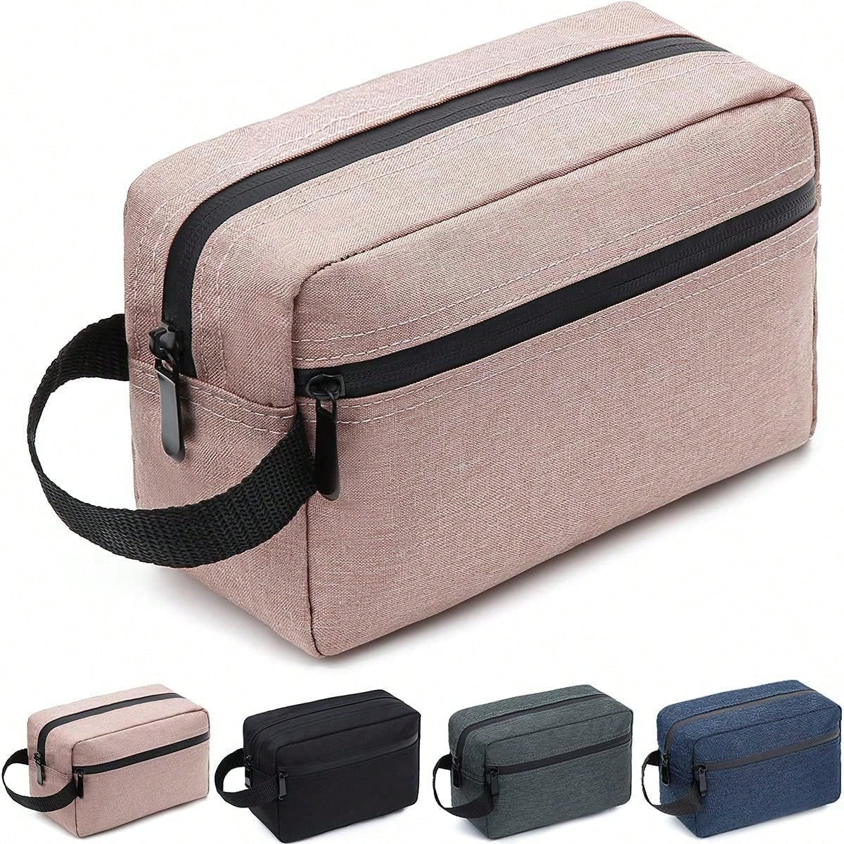 Large Capacity Travel Makeup & Toiletries Organizer Bag- Lightweight Cosmetic Storage Box With Letter Print, Suitable For Men & Women, Zippered Makeup Bag, Daily Travel Handbag