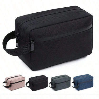 Large Capacity Travel Makeup & Toiletries Organizer Bag- Lightweight Cosmetic Storage Box With Letter Print, Suitable For Men & Women, Zippered Makeup Bag, Daily Travel Handbag