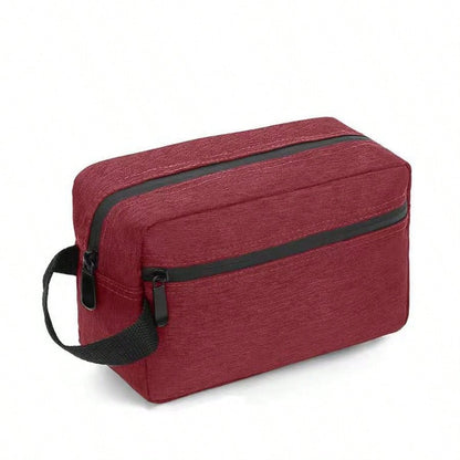 Large Capacity Travel Makeup & Toiletries Organizer Bag- Lightweight Cosmetic Storage Box With Letter Print, Suitable For Men & Women, Zippered Makeup Bag, Daily Travel Handbag