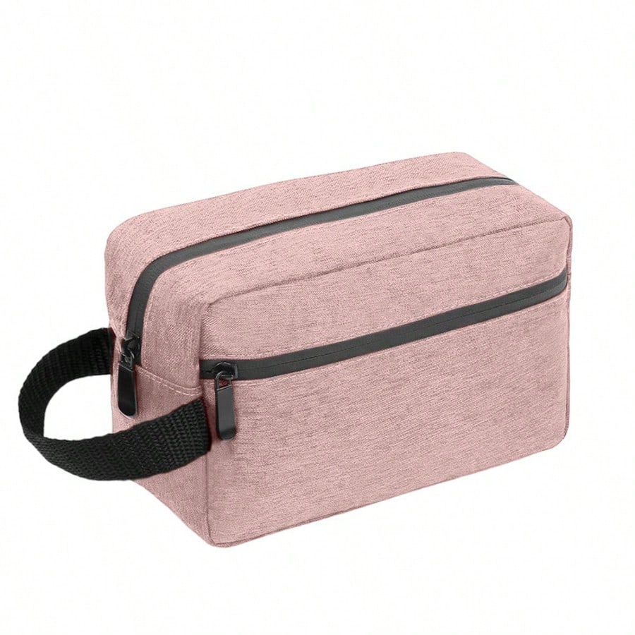 Large Capacity Travel Makeup & Toiletries Organizer Bag- Lightweight Cosmetic Storage Box With Letter Print, Suitable For Men & Women, Zippered Makeup Bag, Daily Travel Handbag