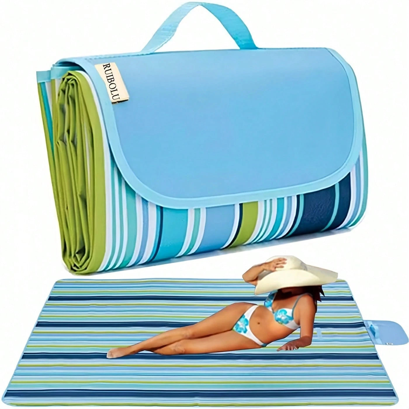 Large Picnic Blanket, Beach Blanket, Sandproof Waterproof, Lightweight Handy Mat, Portable Beach Mat For Camping Hiking Travel Park Beach, Mother Father's Day Gift