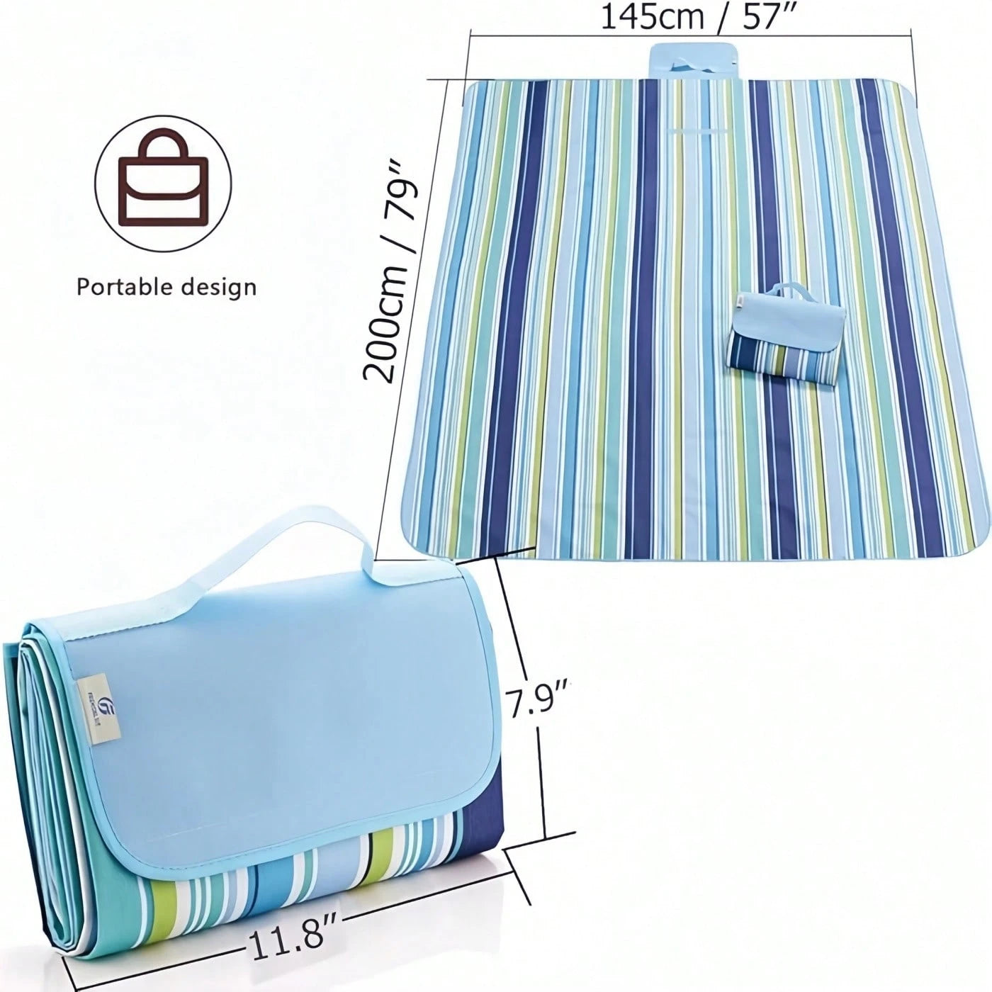 Large Picnic Blanket, Beach Blanket, Sandproof Waterproof, Lightweight Handy Mat, Portable Beach Mat For Camping Hiking Travel Park Beach, Mother Father's Day Gift