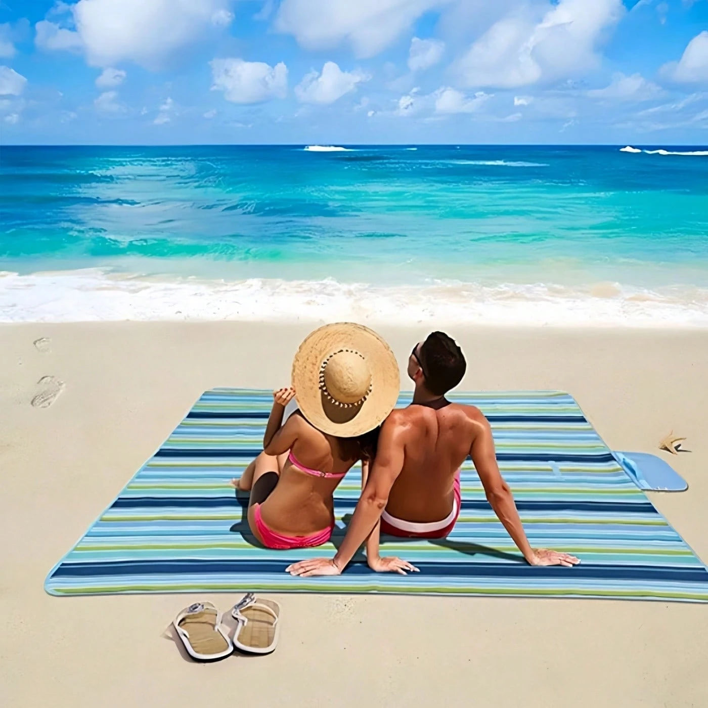 Large Picnic Blanket, Beach Blanket, Sandproof Waterproof, Lightweight Handy Mat, Portable Beach Mat For Camping Hiking Travel Park Beach, Mother Father's Day Gift