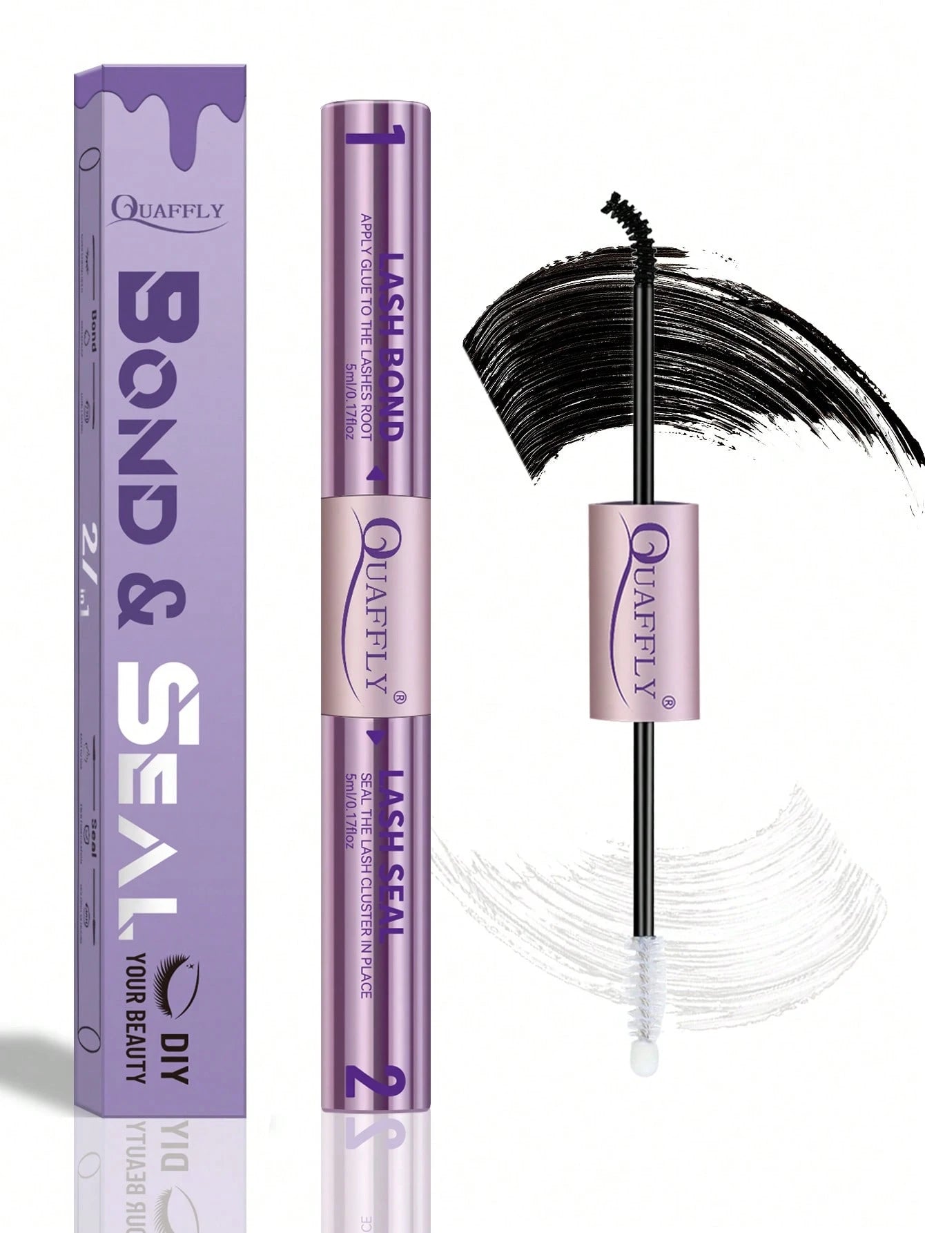 Lash Bond And Seal Waterproof 10ML Bond And Seal Lash Glue Long Lasting Lash Cluster Glue Black Eyelash Bond And Seal Lash Bond DIY Lash Bond And Seal For Beginner