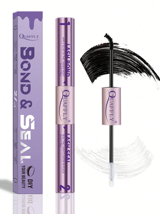 Lash Bond And Seal Waterproof 10ML Bond And Seal Lash Glue Long Lasting Lash Cluster Glue Black Eyelash Bond And Seal Lash Bond DIY Lash Bond And Seal For Beginner