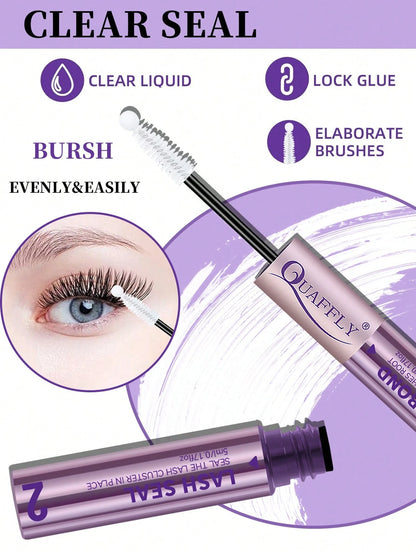 Lash Bond And Seal Waterproof 10ML Bond And Seal Lash Glue Long Lasting Lash Cluster Glue Black Eyelash Bond And Seal Lash Bond DIY Lash Bond And Seal For Beginner