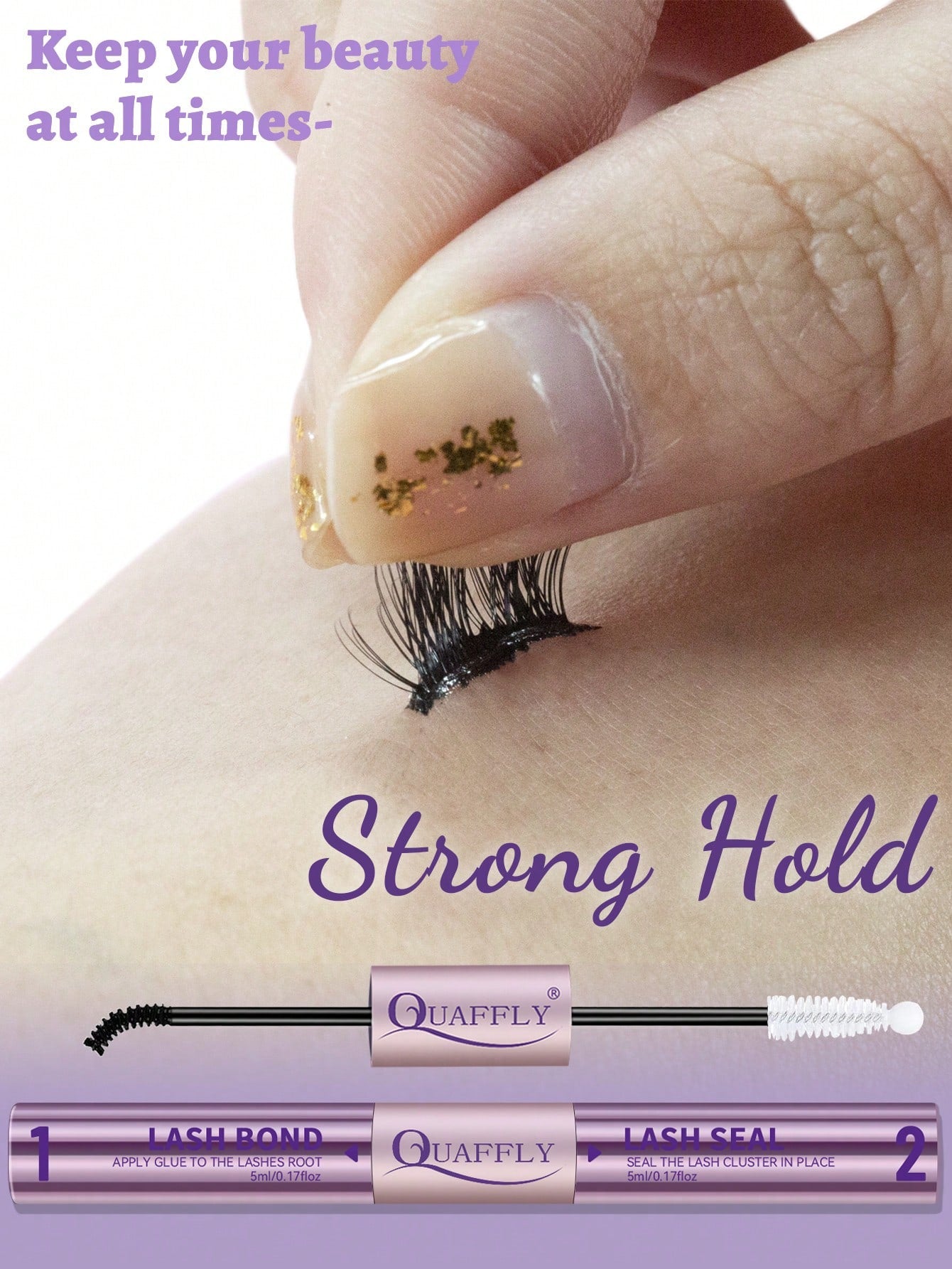 Lash Bond And Seal Waterproof 10ML Bond And Seal Lash Glue Long Lasting Lash Cluster Glue Black Eyelash Bond And Seal Lash Bond DIY Lash Bond And Seal For Beginner