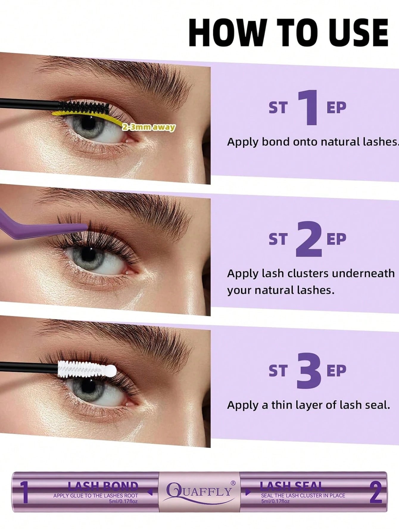 Lash Bond And Seal Waterproof 10ML Bond And Seal Lash Glue Long Lasting Lash Cluster Glue Black Eyelash Bond And Seal Lash Bond DIY Lash Bond And Seal For Beginner