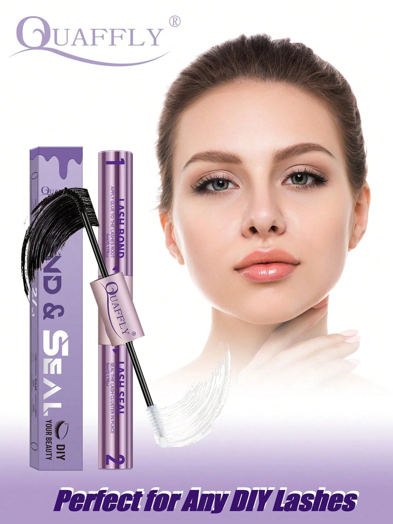 Lash Bond And Seal Waterproof 10ML Bond And Seal Lash Glue Long Lasting Lash Cluster Glue Black Eyelash Bond And Seal Lash Bond DIY Lash Bond And Seal For Beginner