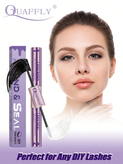 Lash Bond And Seal Waterproof 10ML Bond And Seal Lash Glue Long Lasting Lash Cluster Glue Black Eyelash Bond And Seal Lash Bond DIY Lash Bond And Seal For Beginner