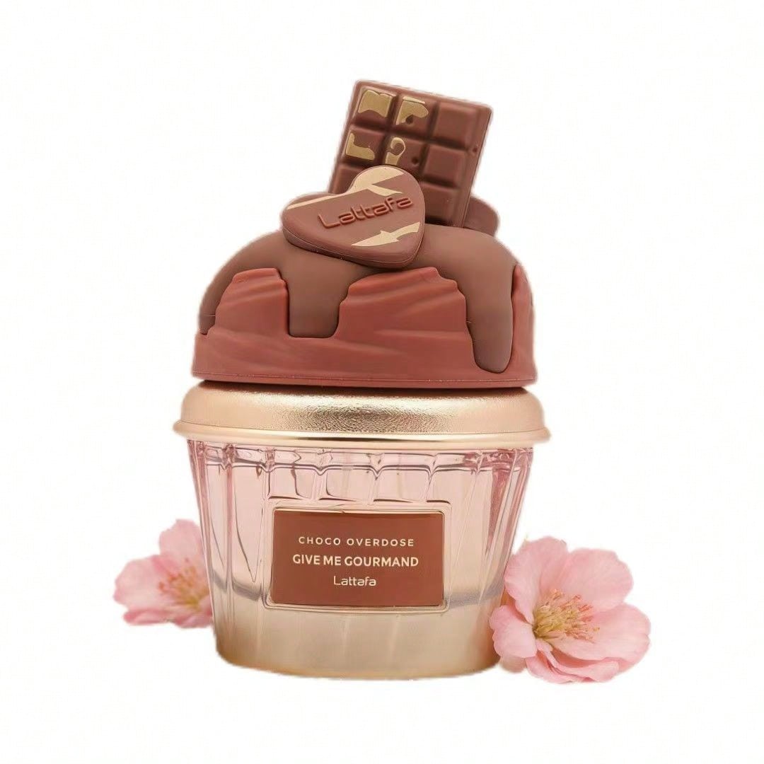 Lattafa Choco Overdose Eau De Parfum, Gourmand Collection, Dark Chocolate Fudge And Caramel Fragrance, 75ml Spray, Sweet And Elegant Give Me Gourmand Collection