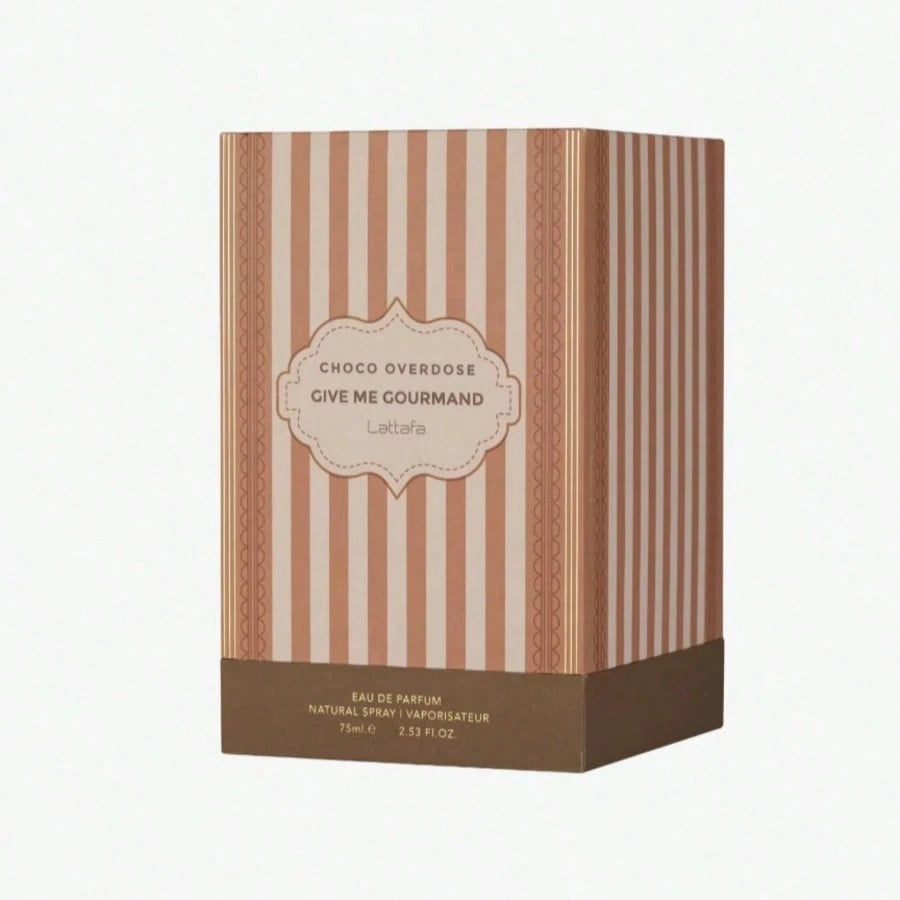 Lattafa Choco Overdose Eau De Parfum, Gourmand Collection, Dark Chocolate Fudge And Caramel Fragrance, 75ml Spray, Sweet And Elegant Give Me Gourmand Collection