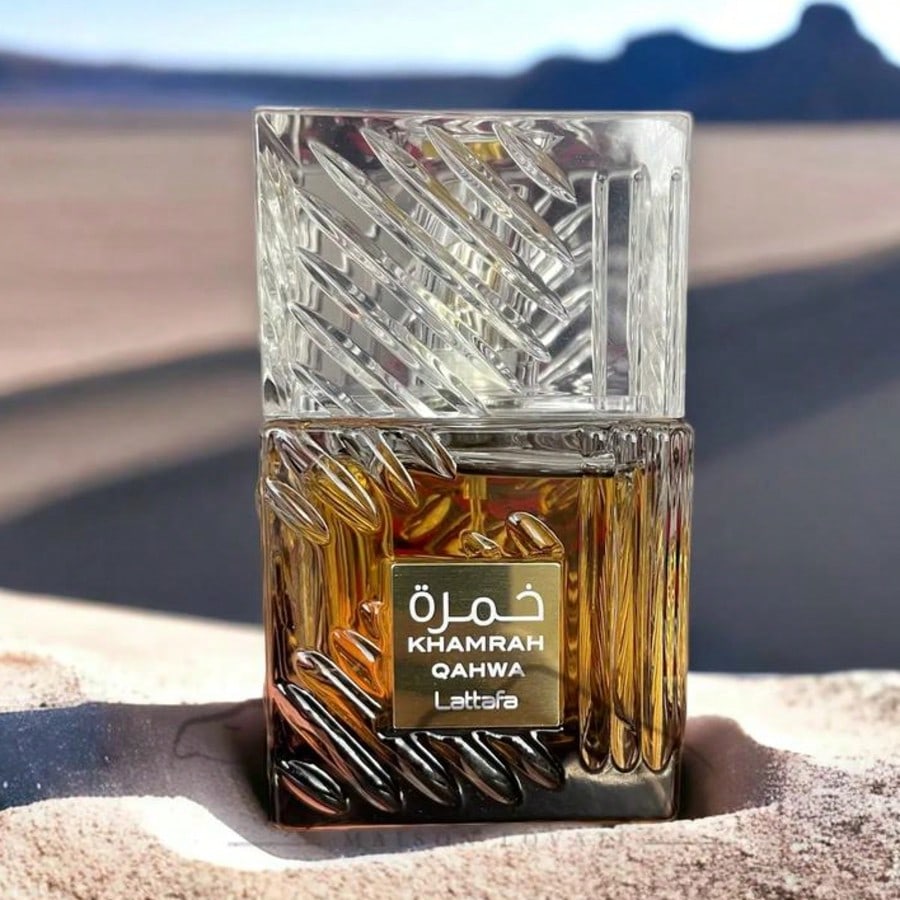 Lattafa Khamrah Qahwa Unisex EDP Spray, Vanilla Sweet Warm Spicy Woody Fragrance, Long Lasting Premium Arabian Perfume 100ml 3.4oz/ 30ml 1.0oz For Men & Women