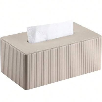 Leather Tissue Box Cover Rectangular Tissue Box Holder With Magnetic Bottom, Napkin & Facial Tissue Holder Dispenser For Home, Office (