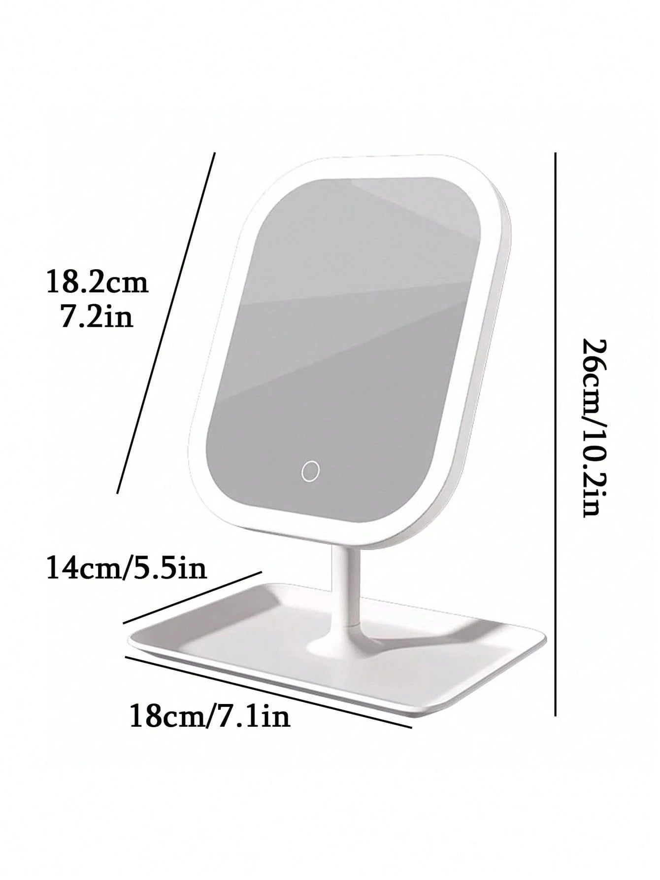 LED Lighted Makeup Mirror, 3 Lighting Modes, Touch Control, Portable Stand, Foldable For Storage, Travel Makeup Mirror, Rechargeable Portable LED Makeup Mirror, Gift For Women, Birthday, Graduation, H
