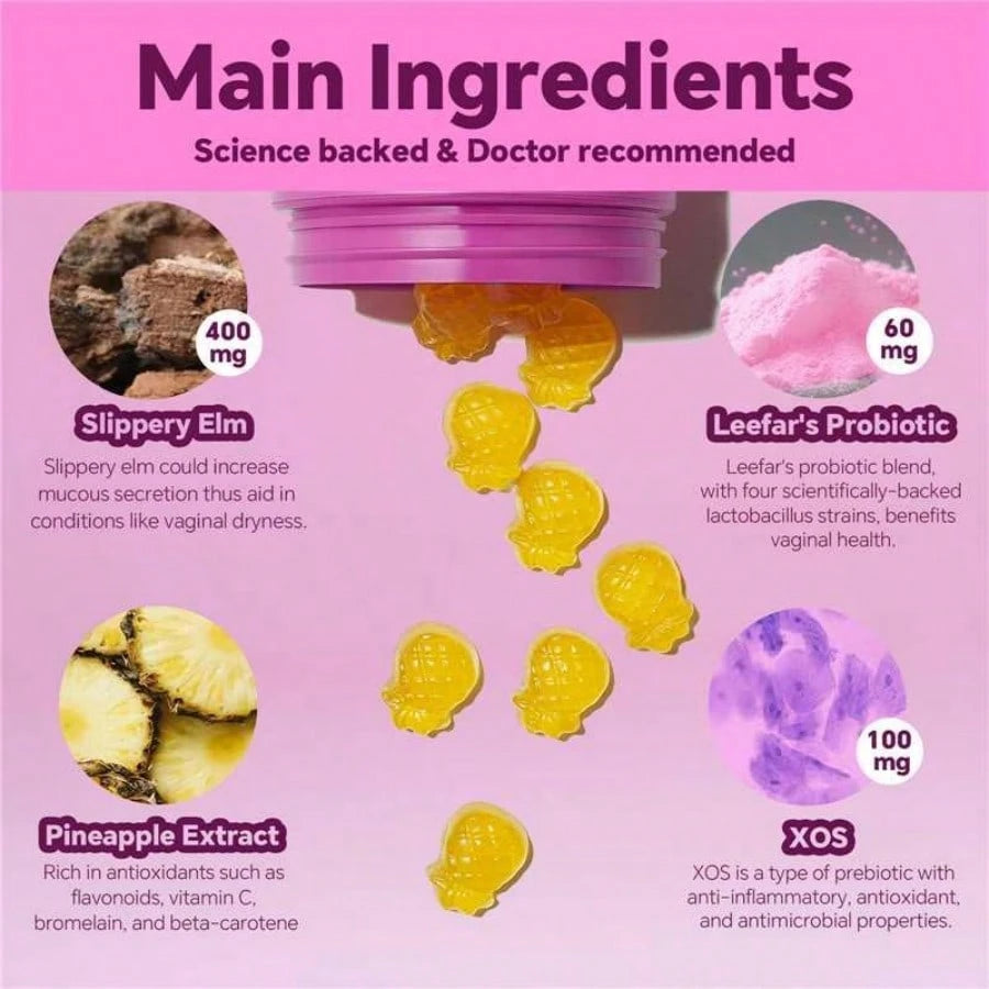 Leefar Probiotic Gummies For Women – 1-Pack 60 Gummies – Supports Gut Health, Digestion & PH Balance – Happy Gut Formula With Prebiotics – Vegan Non-GMO – Buy 2-Pack & Save More