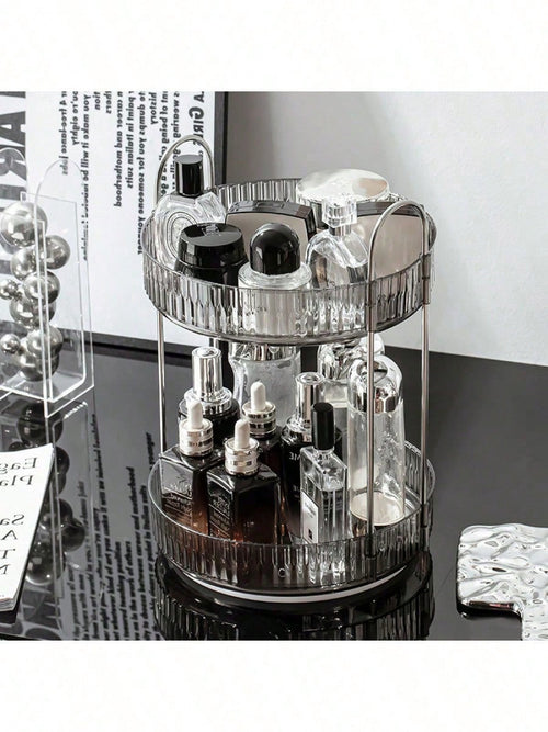 Light Luxury Cosmetics Rotating Storage Rack Transparent Desktop Dressing Table Turntable Multi-Function Table Storage Box
