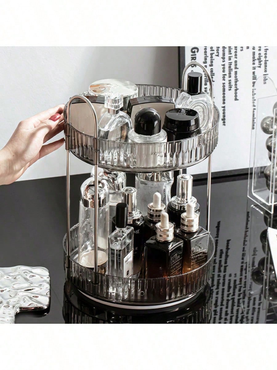 Light Luxury Cosmetics Rotating Storage Rack Transparent Desktop Dressing Table Turntable Multi-Function Table Storage Box