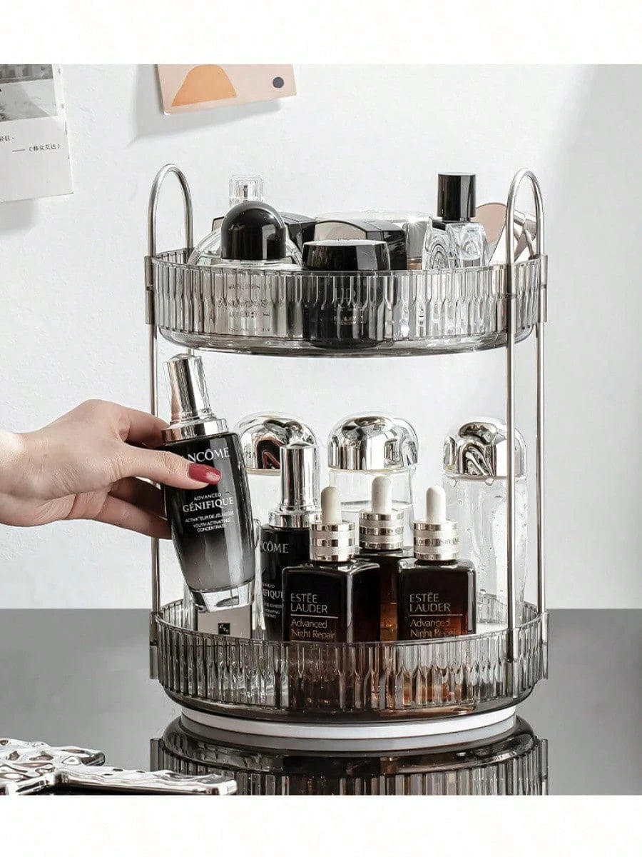 Light Luxury Cosmetics Rotating Storage Rack Transparent Desktop Dressing Table Turntable Multi-Function Table Storage Box