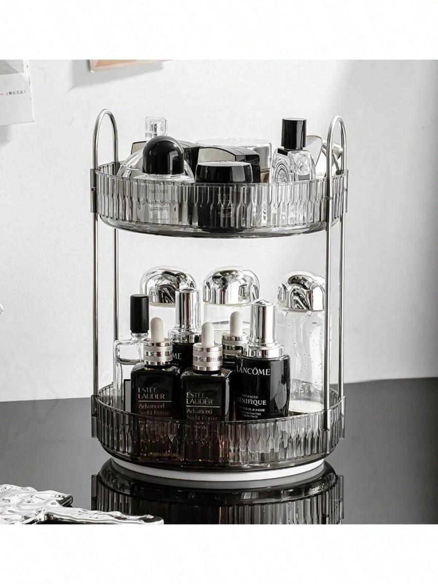 Light Luxury Cosmetics Rotating Storage Rack Transparent Desktop Dressing Table Turntable Multi-Function Table Storage Box