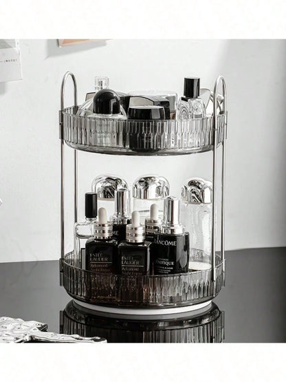 Light Luxury Cosmetics Rotating Storage Rack Transparent Desktop Dressing Table Turntable Multi-Function Table Storage Box