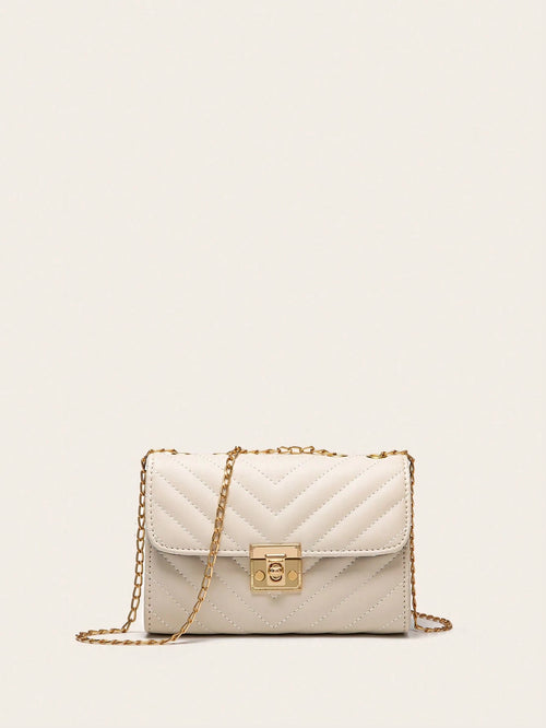 Lightweight Business Casual Women's Quilted Crossbody Bag, Fashionable Chain Clutch Handbag, Shoulder Bag, Square Bag, Suitable For Teenage Girls, Women, College Students, Young Professionals And Offi