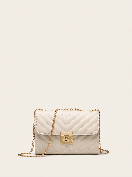 Lightweight Business Casual Women's Quilted Crossbody Bag, Fashionable Chain Clutch Handbag, Shoulder Bag, Square Bag, Suitable For Teenage Girls, Women, College Students, Young Professionals And Offi