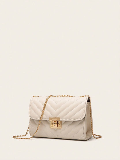Lightweight Business Casual Women's Quilted Crossbody Bag, Fashionable Chain Clutch Handbag, Shoulder Bag, Square Bag, Suitable For Teenage Girls, Women, College Students, Young Professionals And Offi