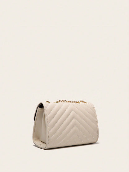 Lightweight Business Casual Women's Quilted Crossbody Bag, Fashionable Chain Clutch Handbag, Shoulder Bag, Square Bag, Suitable For Teenage Girls, Women, College Students, Young Professionals And Offi