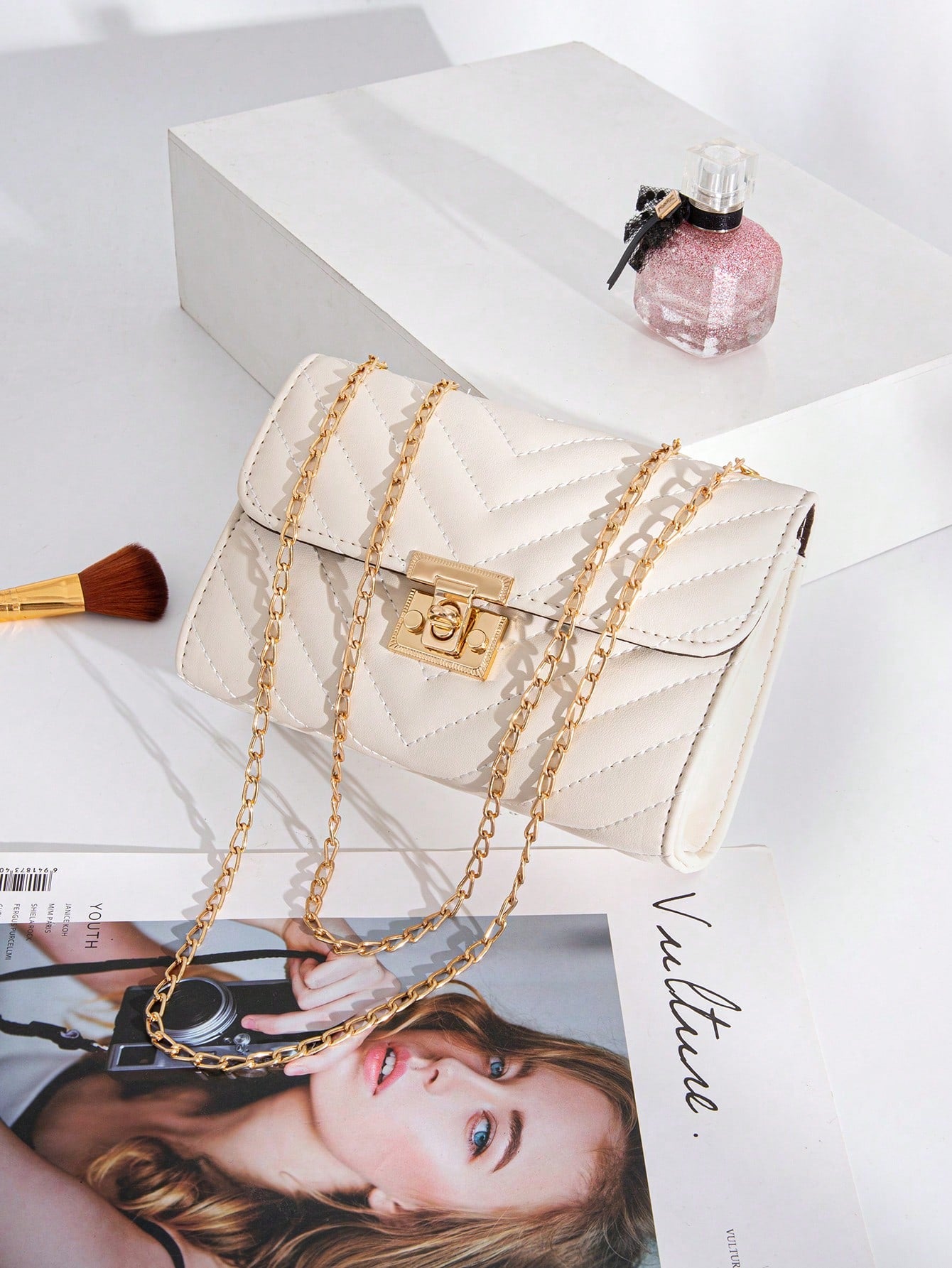 Lightweight Business Casual Women's Quilted Crossbody Bag, Fashionable Chain Clutch Handbag, Shoulder Bag, Square Bag, Suitable For Teenage Girls, Women, College Students, Young Professionals And Offi