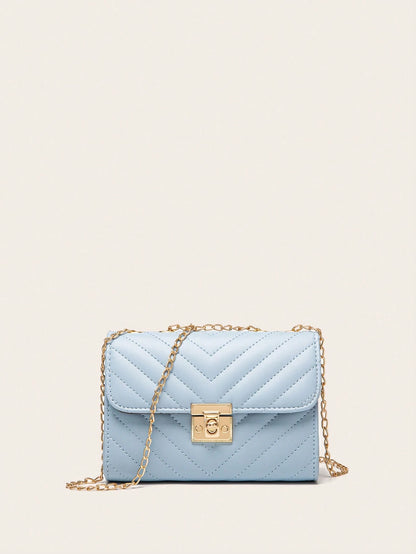 Lightweight Business Casual Women's Quilted Crossbody Bag, Fashionable Chain Clutch Handbag, Shoulder Bag, Square Bag, Suitable For Teenage Girls, Women, College Students, Young Professionals And Offi