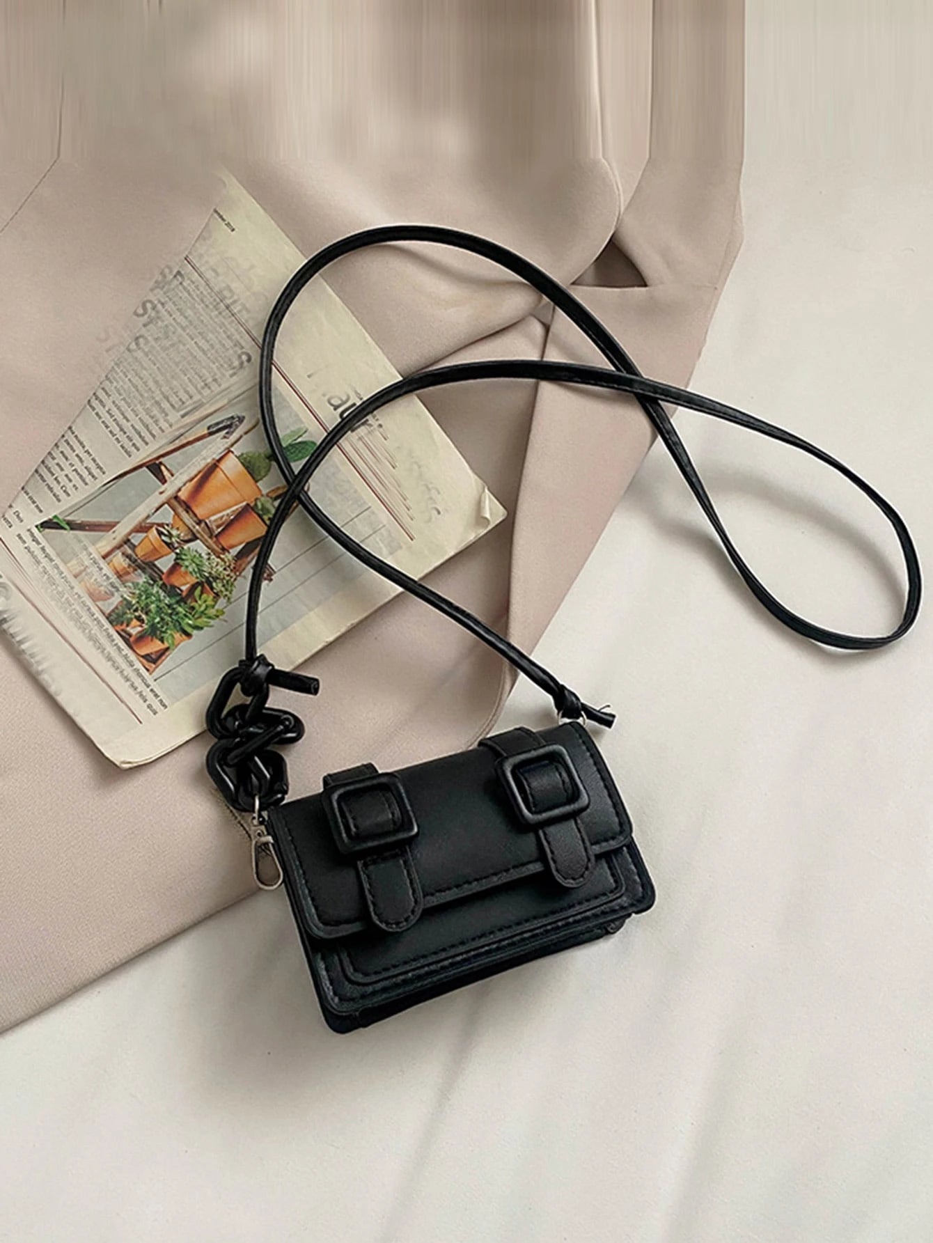Lightweight,Business Casual Mini Buckle Decor Flap Crossbody Bag For Teen Girls Women College Students,Rookies & White-collar Workers Perfect for Office,College,Work,Business,Commute,Outdoors, Travel