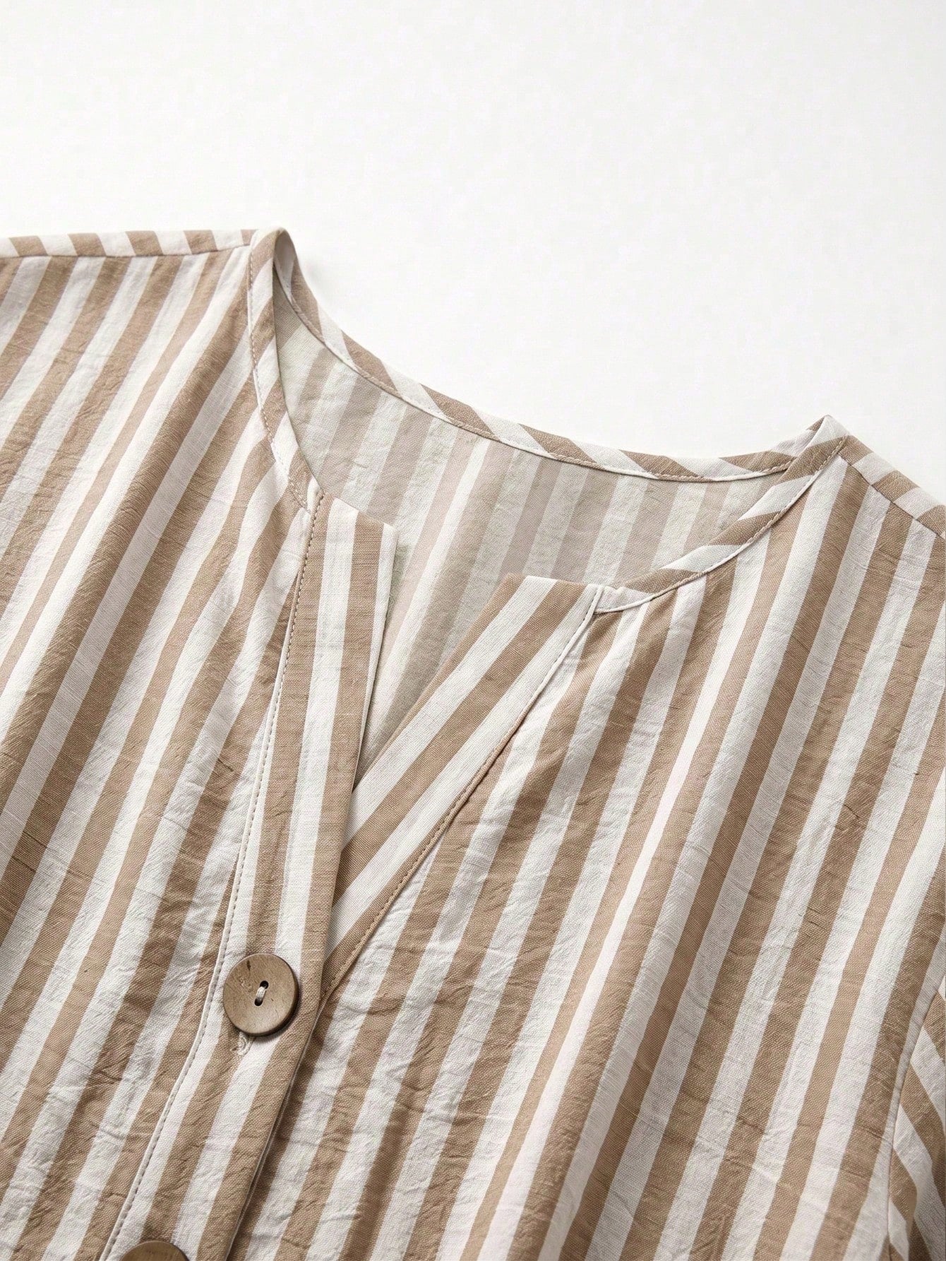 Linhara CURVE Plus Size Women's Woven Casual Striped Shirt