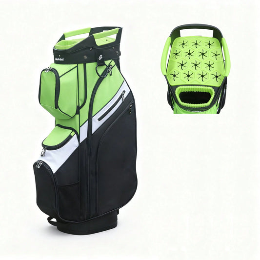 LivsinGolf Golf Cart Bag With 15 Way Full Length Dividers Top, Premium Soundless Golf Cart Bag For Men And Women
