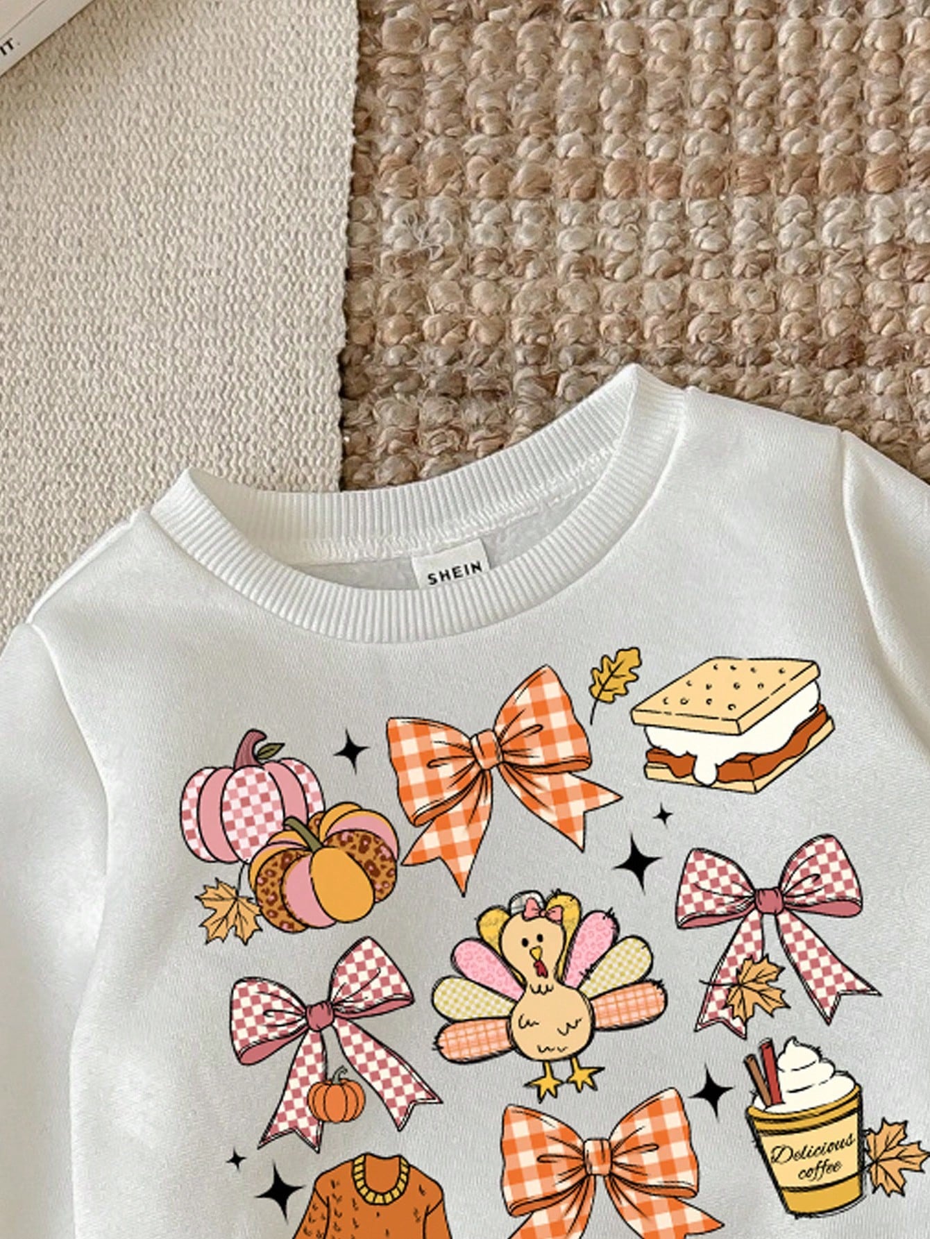 LMoss Kids Baby Girl Halloween Knitted Crew Neck Long Sleeve Sweatshirt & Leggings Set,White And Black Polka Dot,Autumn,Cute,Family Matching Thanksgiving Clothes
